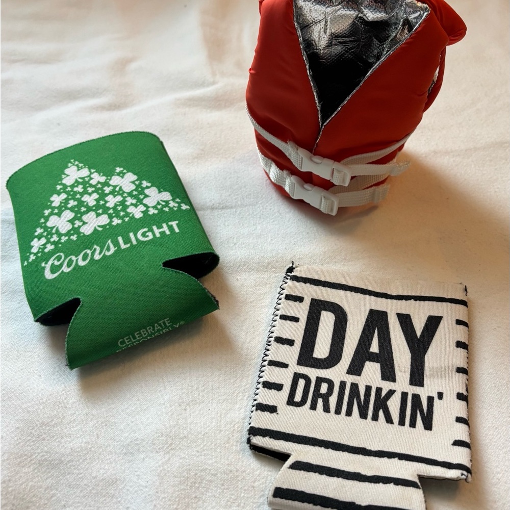 Lifejacket, Coors St Patrick’s Day, & Day Drinkin huggers